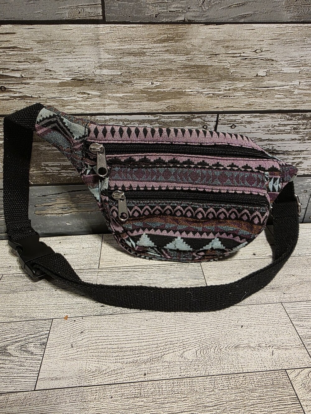 Boho Patterned Pink Aztec Waist Bag